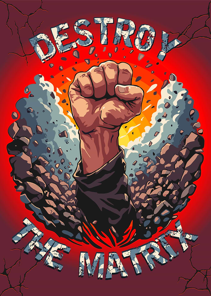 Destroy The Matrix Revolution Fist Poster