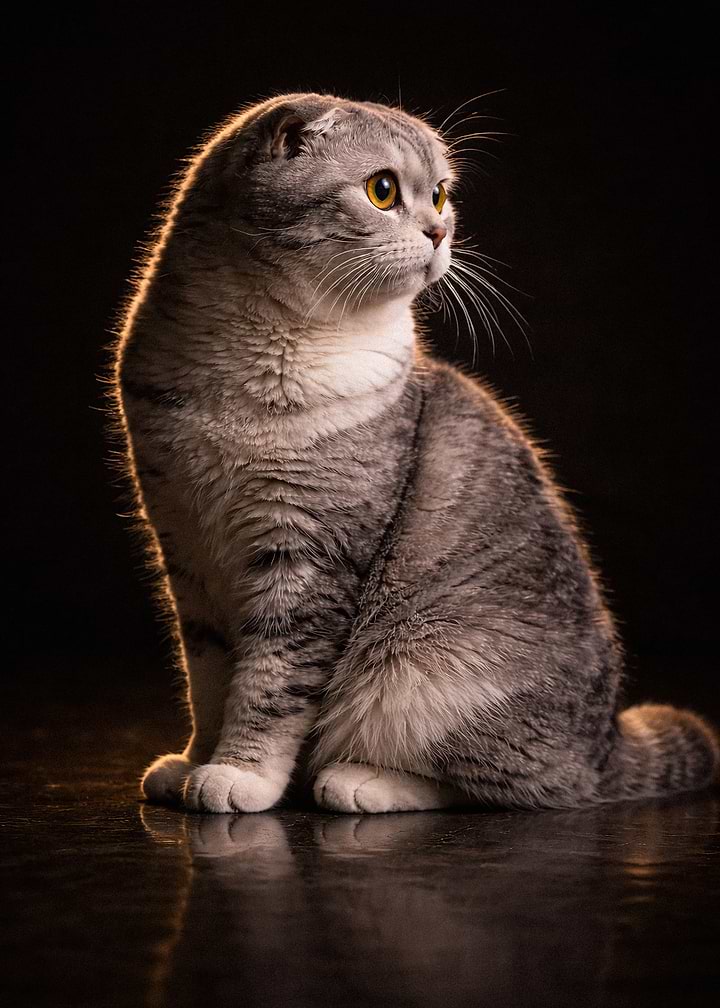 Portrait of a Scottish Fold Cat