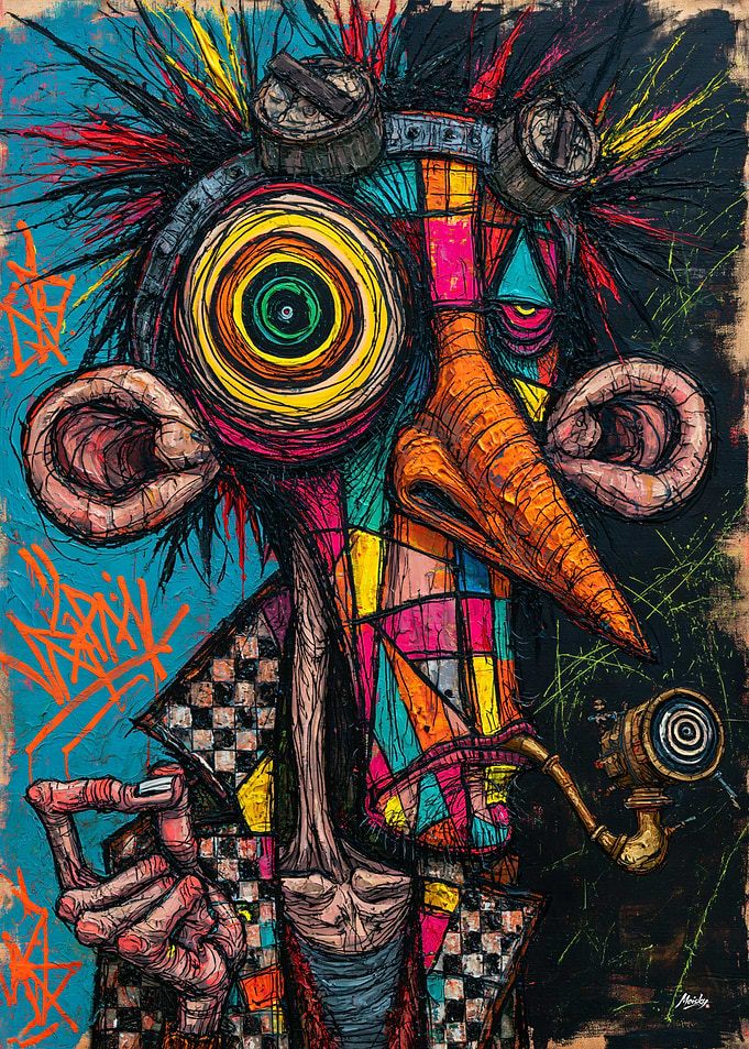 Patchwork Oracle - Grotesque Surreal Portrait