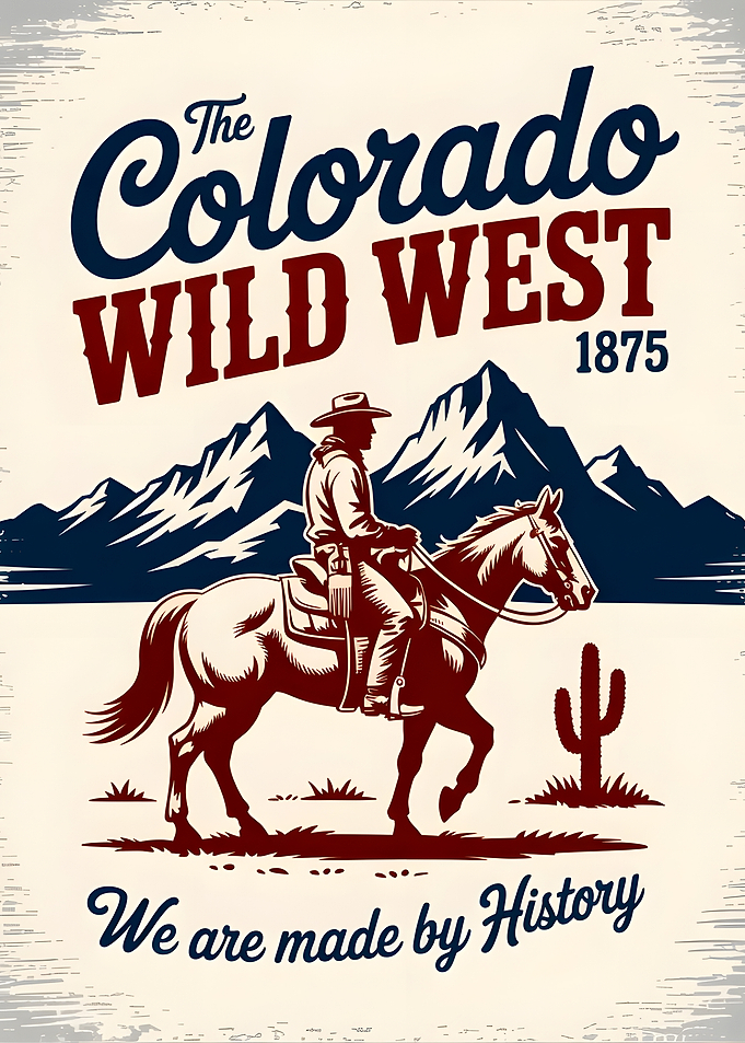 Vintage Colorado Wild West Poster