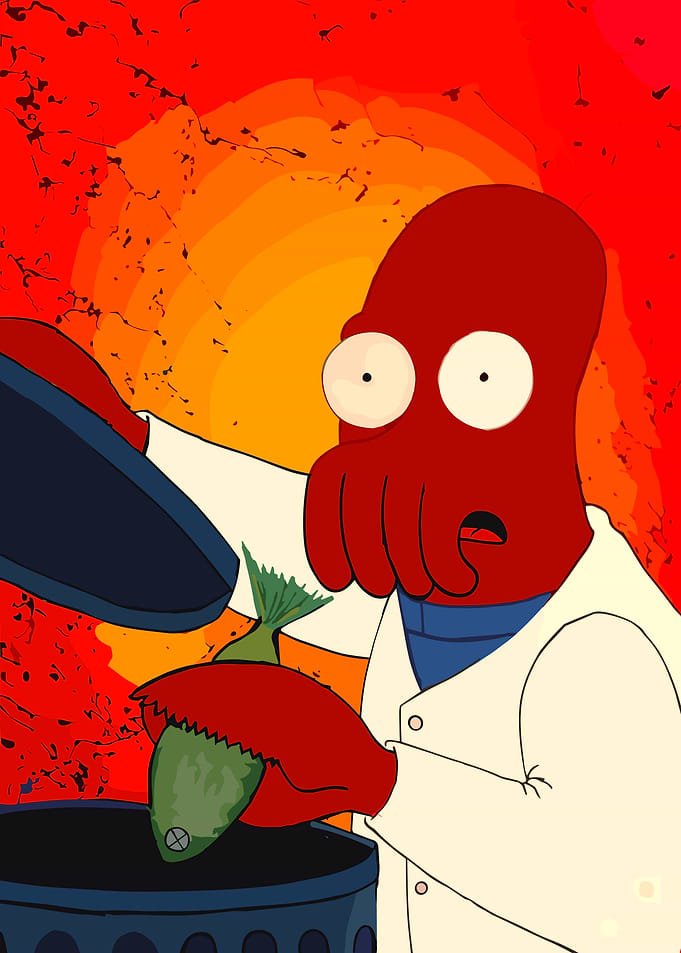 Dr. Zoidberg Eating Trash