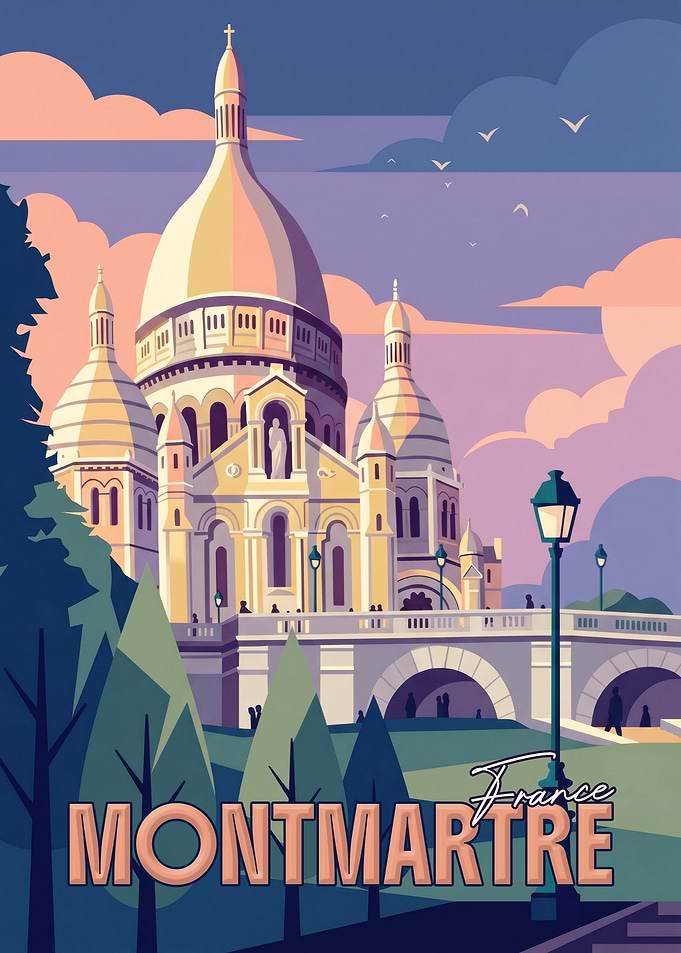 Montmartre France Travel Poster