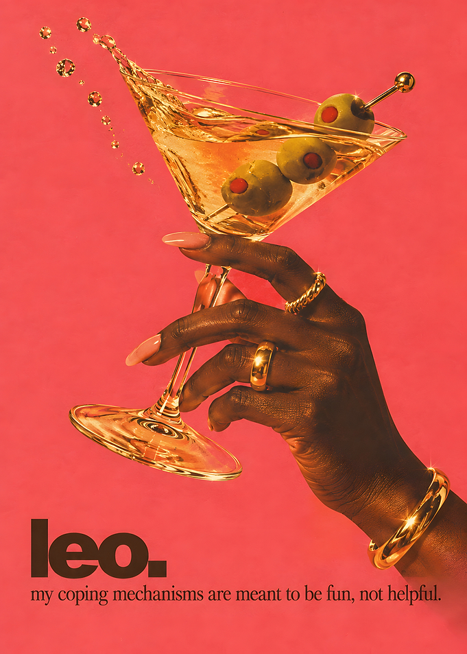 Leo Zodiac Martini Poster