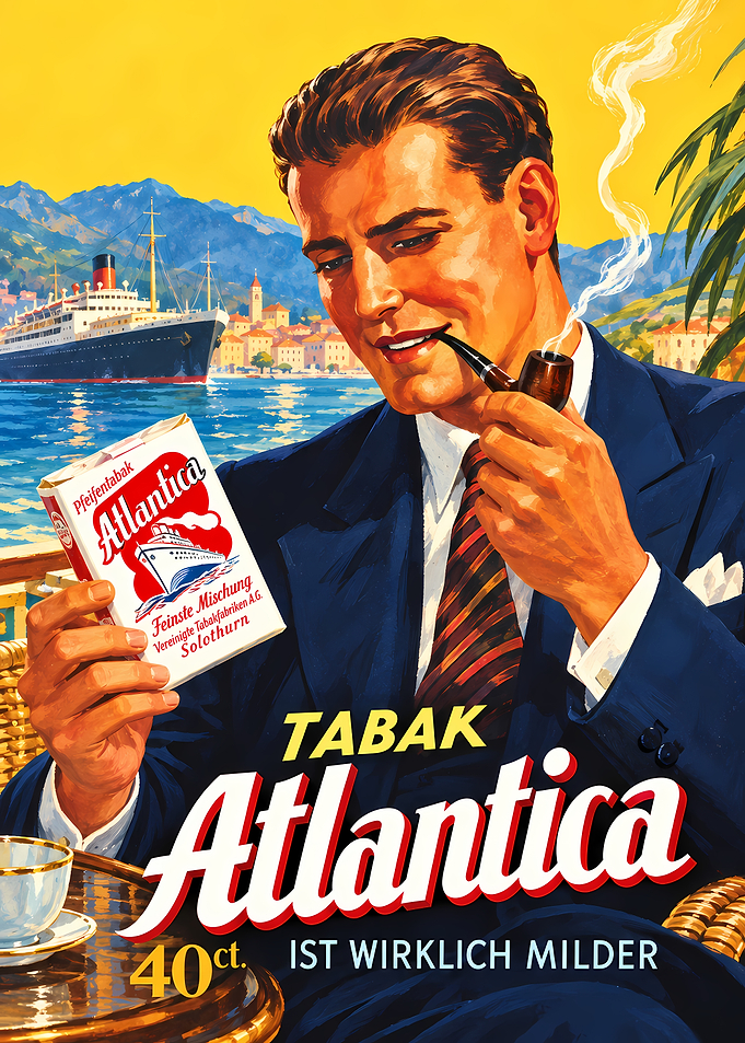 Vintage Atlantica Tobacco Advertising Poster