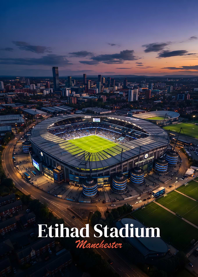 Aerial View of Etihad Stadium Manchester