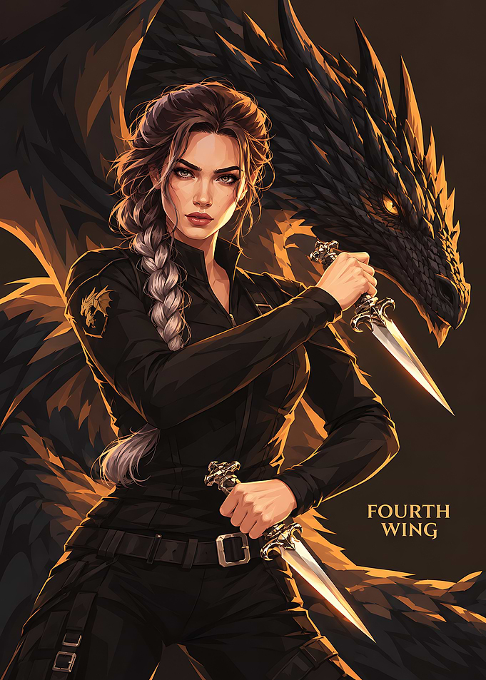 Fourth Wing Dragon Rider Illustration