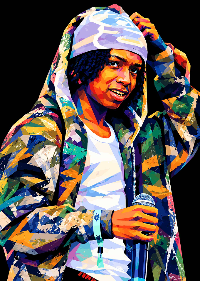 Colorful Pop Art Portrait of Rapper