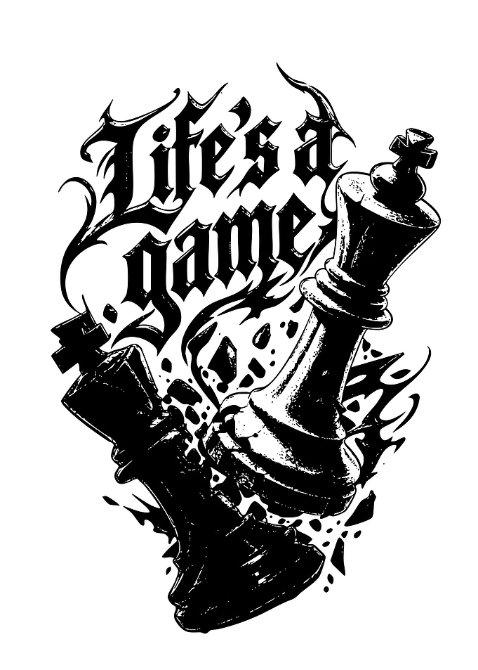 Life's a Game Chess Illustration