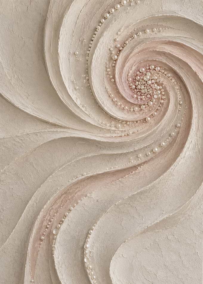 Textured Pearl Spiral Abstract Art