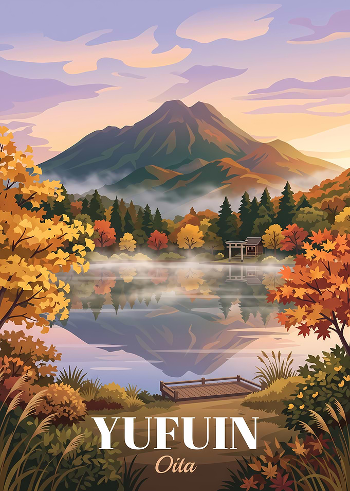 Yufuin Oita Japan Travel Poster