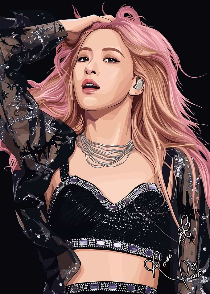 Digital Portrait of Rosé from Blackpink