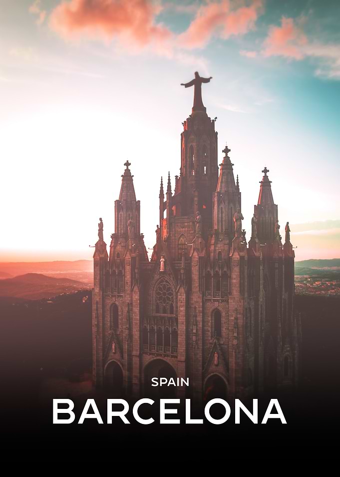 Temple of the Sacred Heart Barcelona Spain Poster