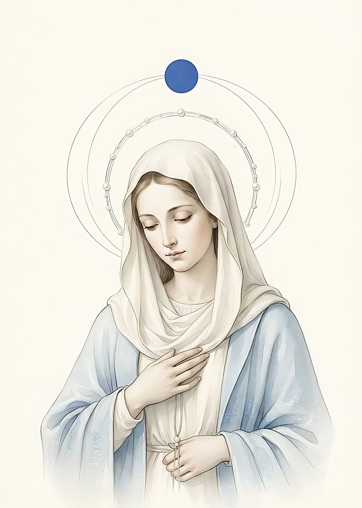 Minimalist Portrait of Virgin Mary