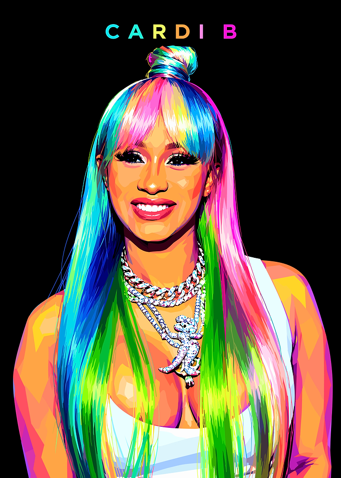 Cardi B Pop Art Portrait