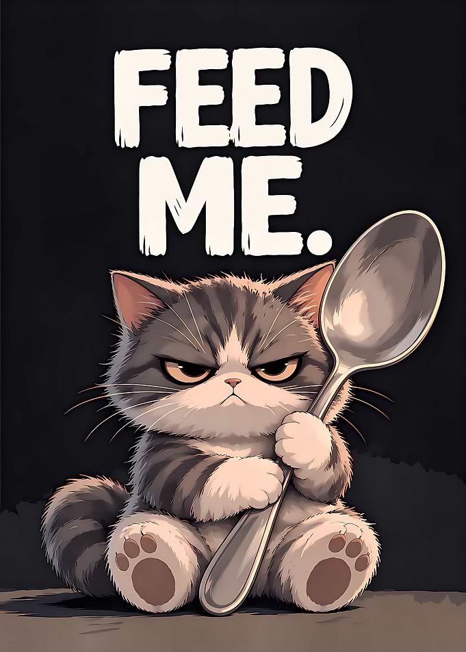 Grumpy Cat Holding a Spoon