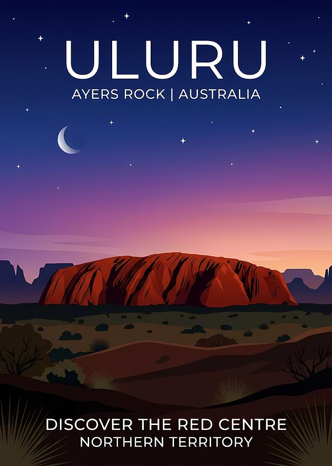 Uluru Ayers Rock Travel Poster