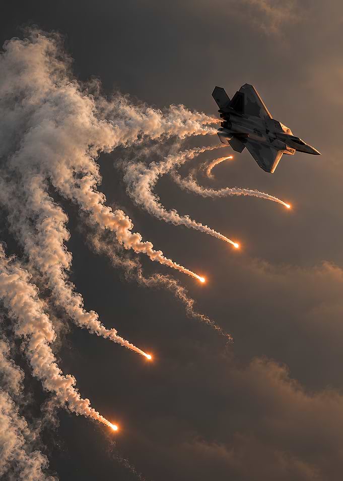 F-22 Raptor Deploying Flares