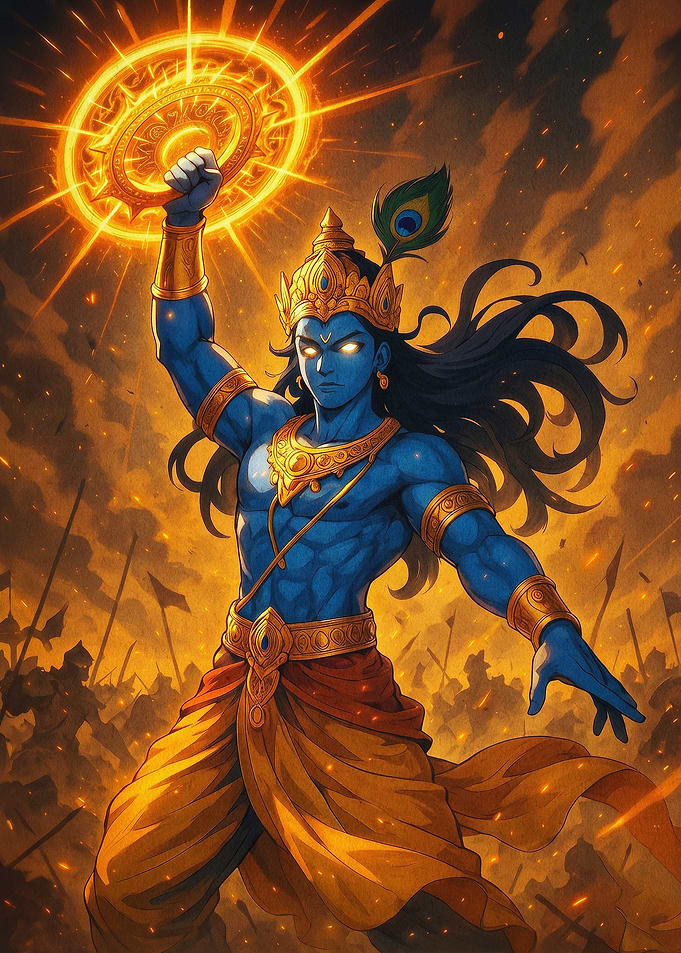 Krishna God Divine Art Poster