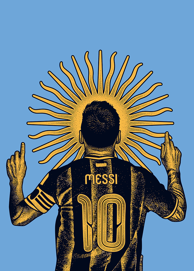 Lionel Messi Argentina Sun Illustration