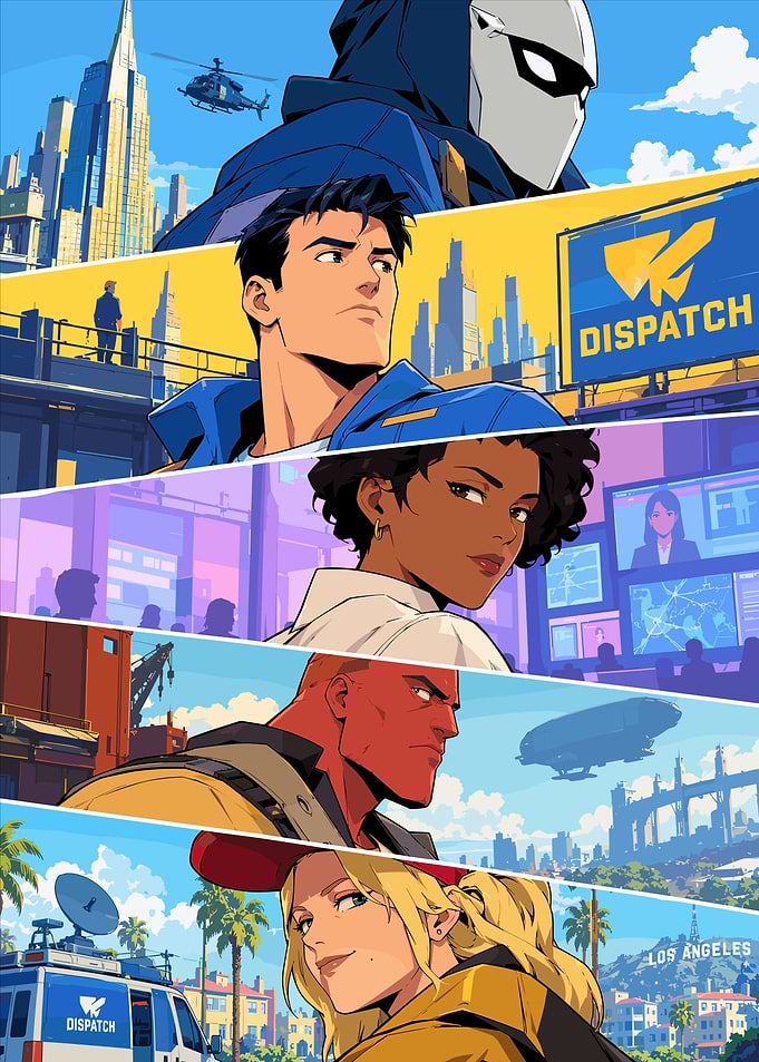 Dynamic Comic Book Style Character Collage