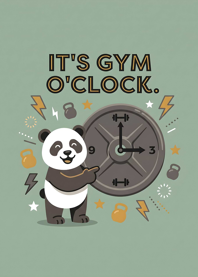 Gym Cute Panda Fitness Motivation