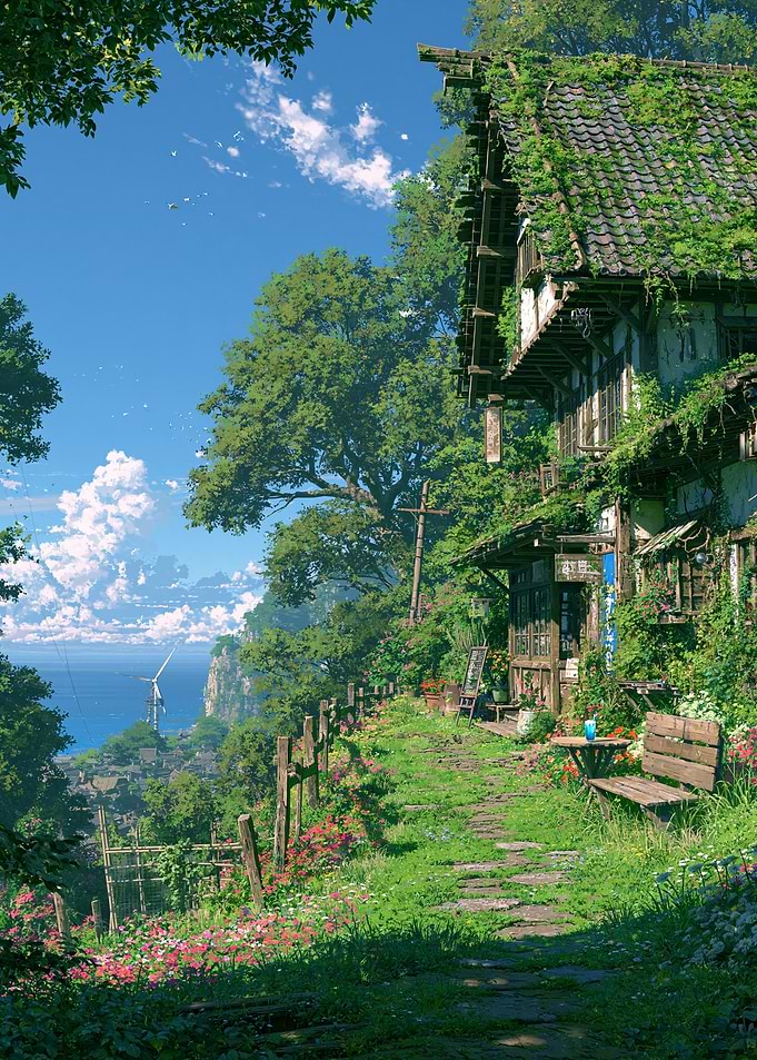 Overgrown Coastal Cottage Path