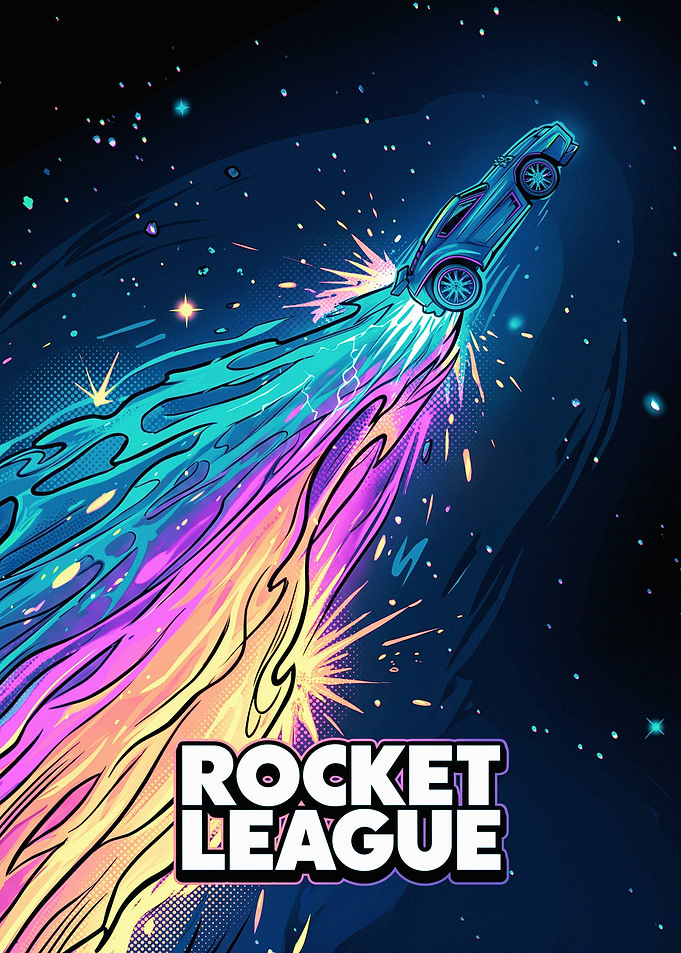 Rocket League Car Space Poster