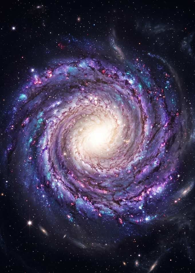 Vibrant Spiral Galaxy in Deep Space