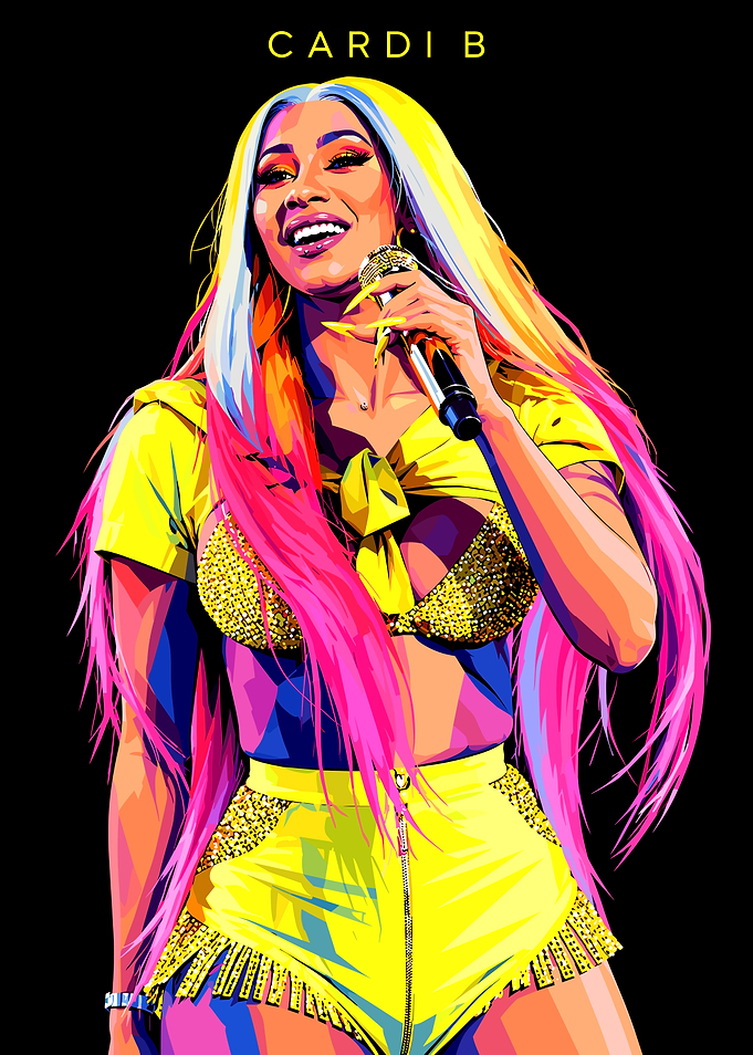 Cardi B Pop Art Portrait