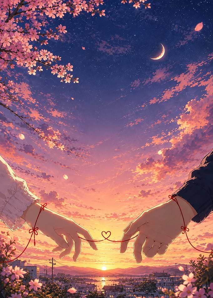 Red String of Fate Anime Sunset