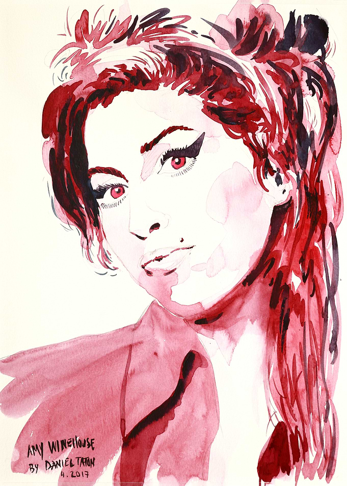 Amy Winehouse Watercolor Portrait