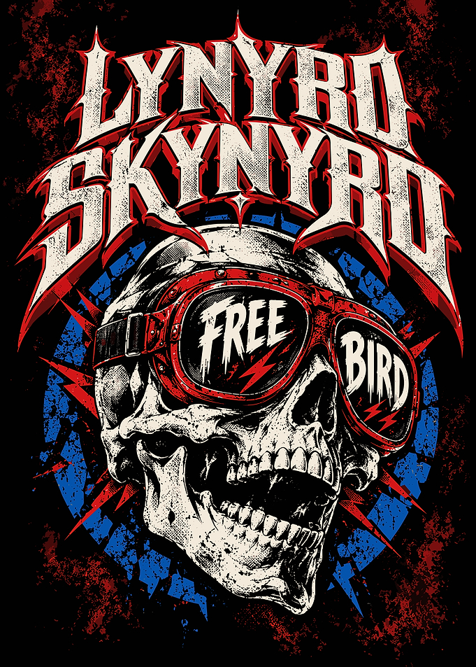 Lynyrd Skynyrd Free Bird Skull Graphic