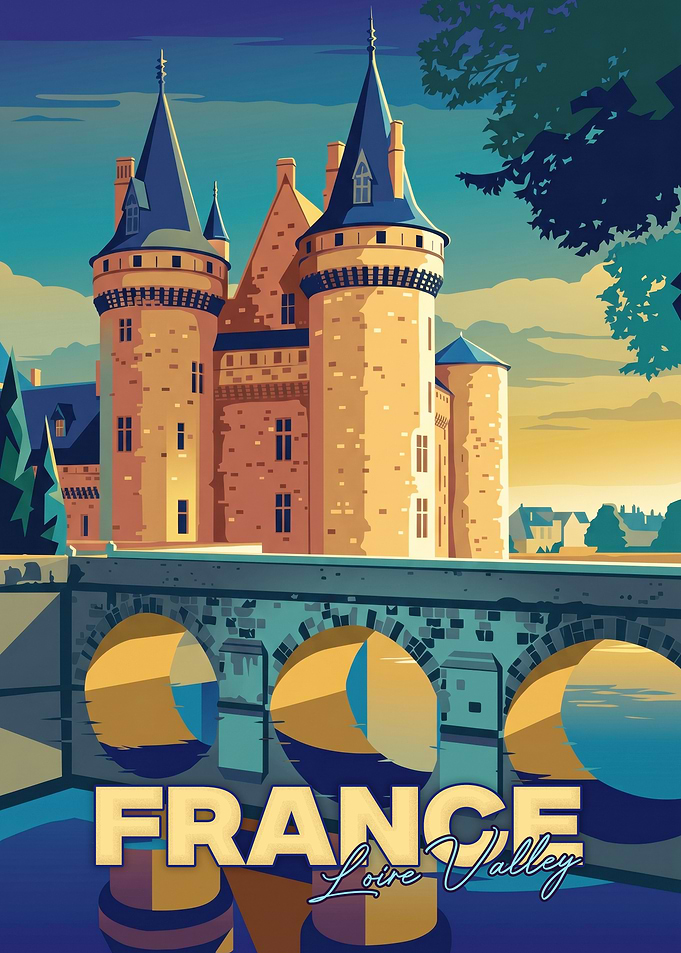 Vintage Travel Poster Loire Valley France