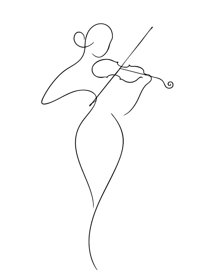Minimalist Line Art Violinist