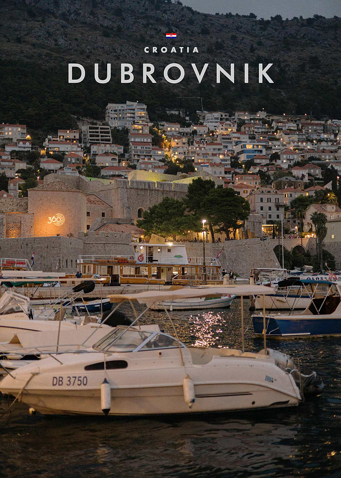 Dubrovnik Croatia Harbor at Twilight