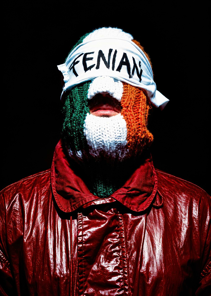 Person Wearing Irish Flag Balaclava