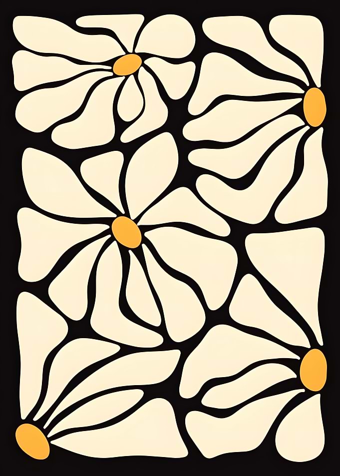 Retro Groovy Daisy Flower Pattern