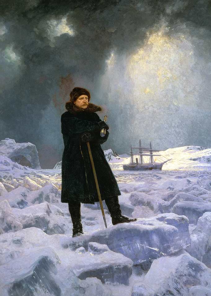 Arctic Explorer Adolf Erik Nordenskiöld Winter Snow Landscape Painting