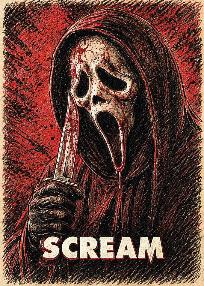 Ghostface Scream Horror Movie Poster