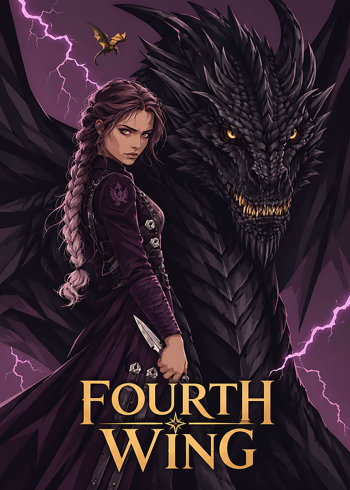 Fourth Wing Fantasy Book Cover Art