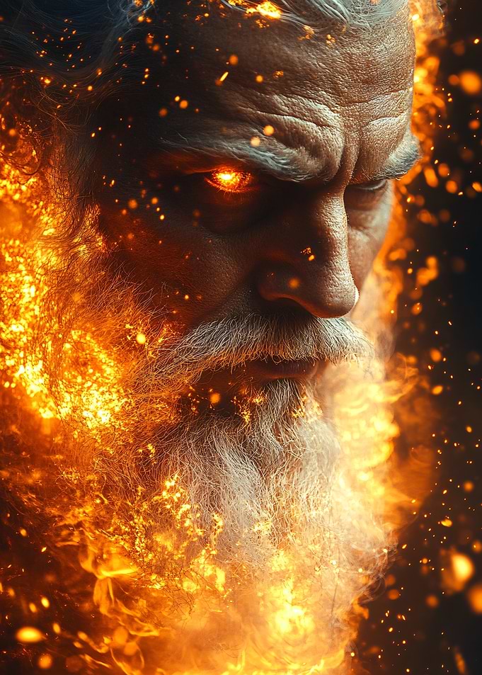 Fiery Bearded Elder Portrait