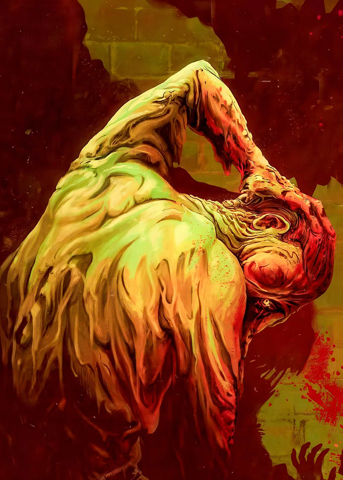 Grotesque Melting Zombie Figure