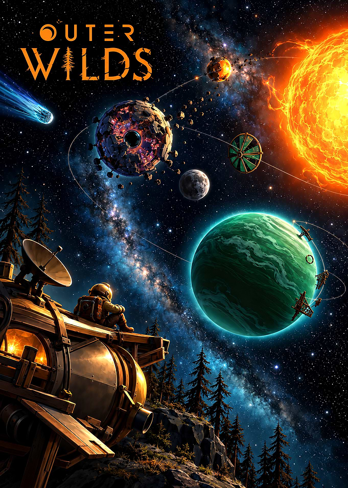 Outer Wilds Space Exploration Poster