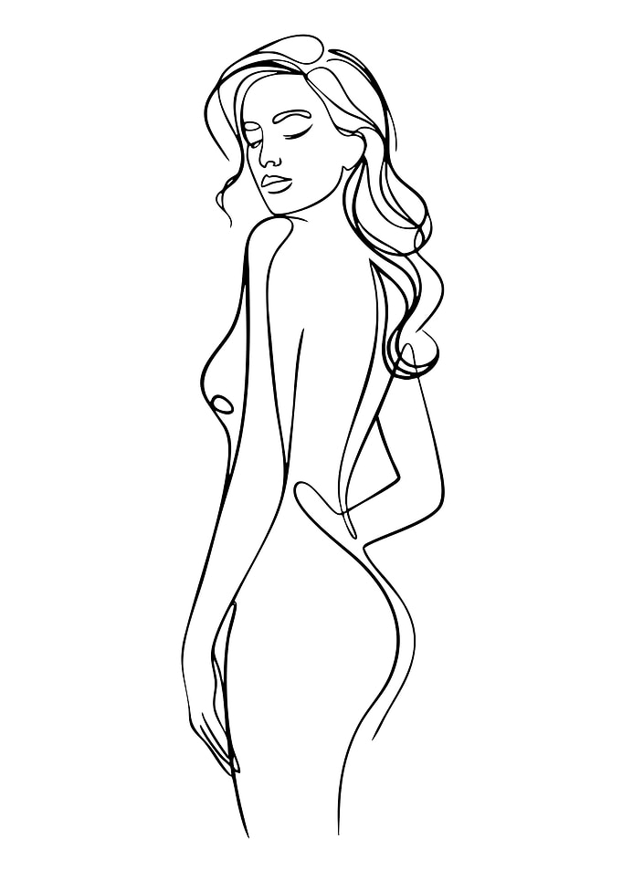 Minimalist One Line Woman Portrait