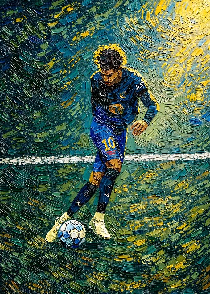 The Golden Boy – Lamine Yamal Impressionist Wall Art