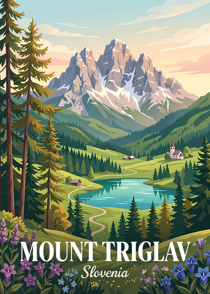 Mount Triglav Slovenia Travel Poster