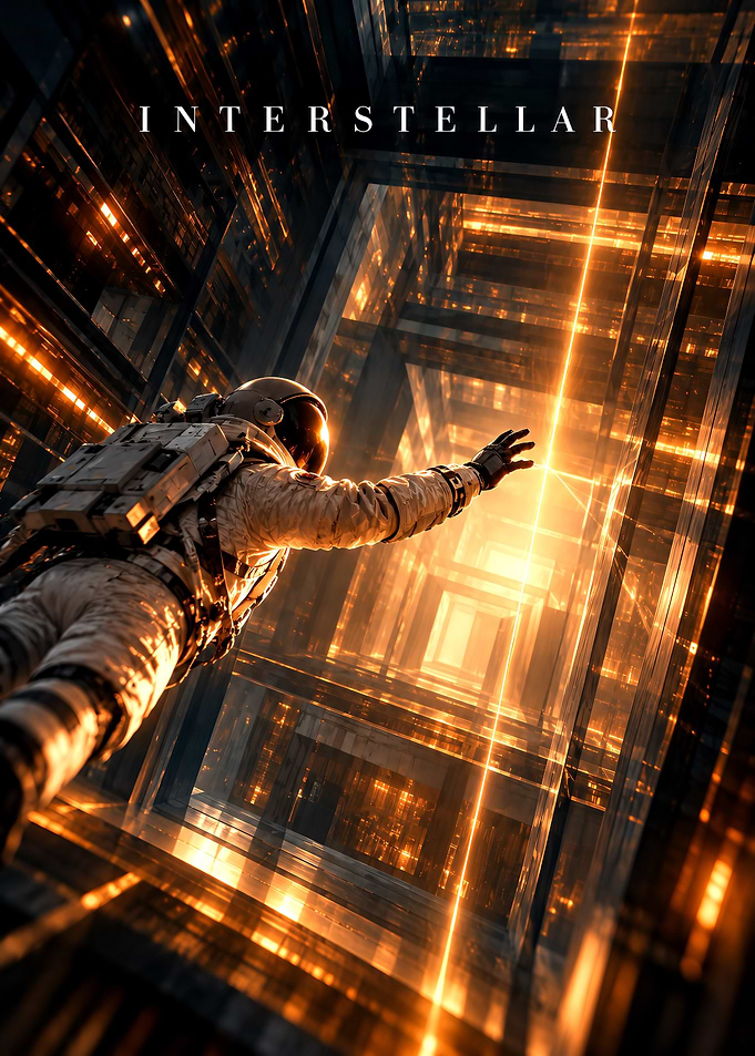 Interstellar Tesseract Astronaut Movie Poster