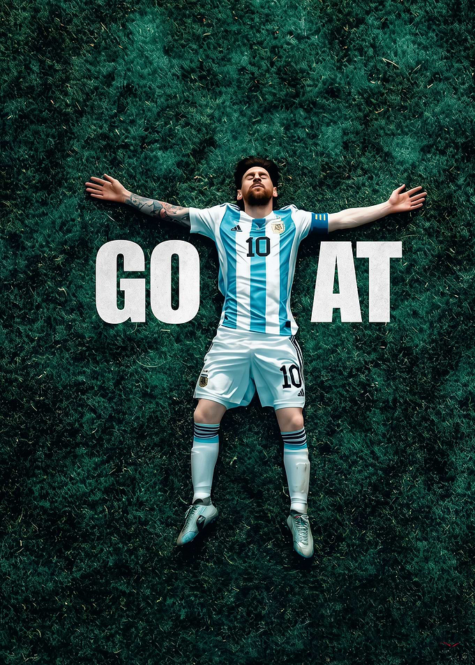 Lionel Messi GOAT Soccer Poster