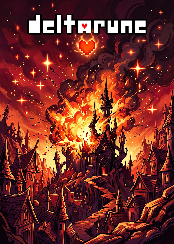 Deltarune Burning Castle Fan Art