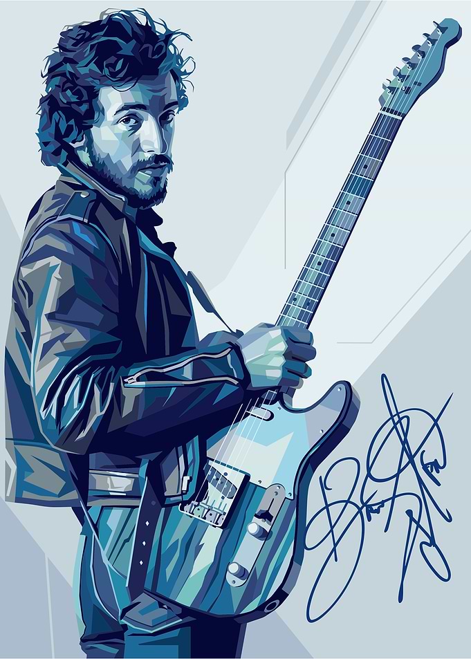Bruce Springsteen Digital Portrait Art